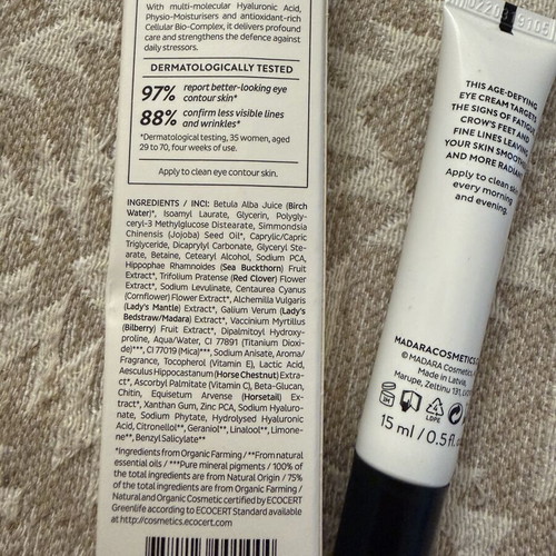 MÁDARA Time Miracle Wrinkle Resist Eye Cream 15ml new
