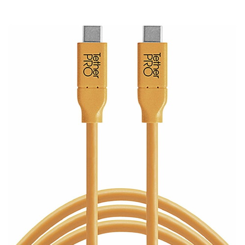 Tether Tools TetherPro USB 3.1 Cable USB-C male to USB-C 60W 4.6m like new orange