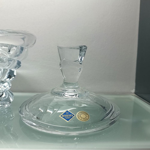 Bohemia crystal vintage covered fondue bowl like new