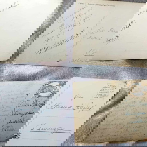 Старинни пощенски картички употребявани, комплект от 4 броя