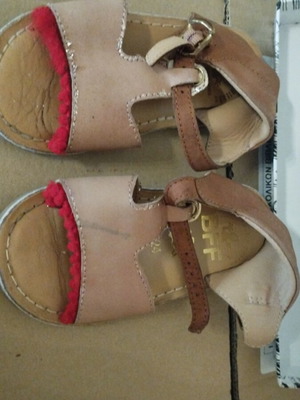 Leather girls' sandals size 24 used, beige BFF