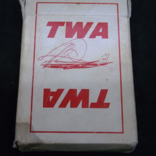 TWA vintage advertising playing cards 54 used