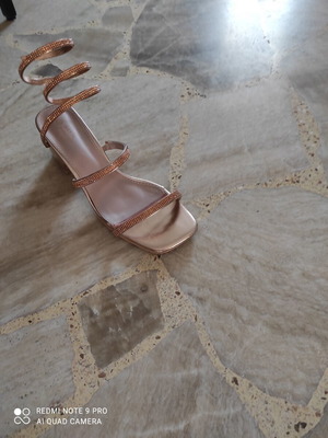 Mia rose gold sandals size 39 like new with rhinestones