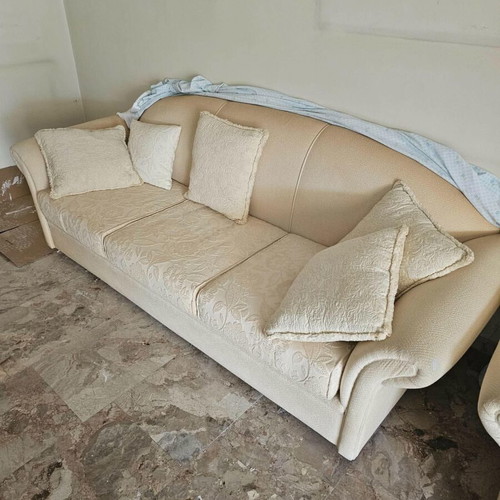 Sofa and armchair set, beige