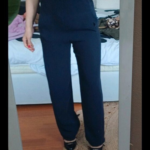 Zara backless jumpsuit dark blue like new