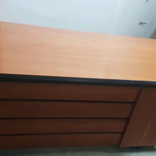 Executive desk set used, solid cherry wood