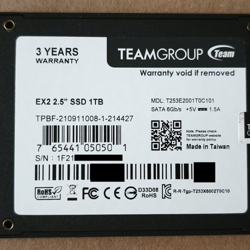 TEAM GROUP EX2 ELITE 1TB 2.5" SATA 3 SSD internal drive