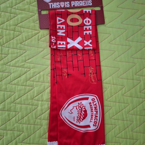 Olympiacos Anniversary Scarf 100 Years, like new, signed