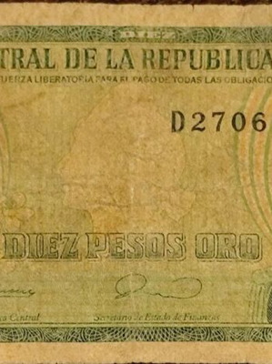 Χαρτονόμισμα Dominican Republic 10 Pesos Oro μεταχειρισμένο [1990]