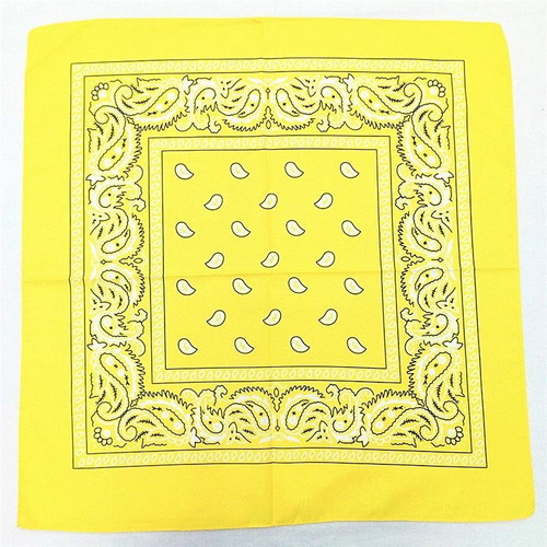 Bandana hip hop scarf yellow cotton 55x55 cm new
