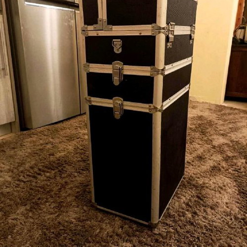 Trolley suitcase used 3 levels with wheels, large for makeup
