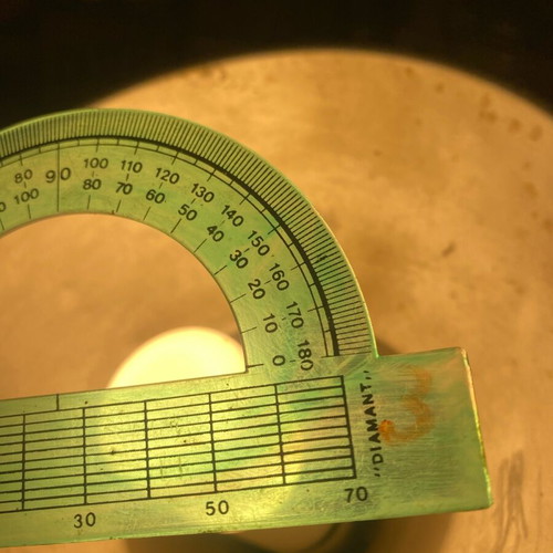 Diamant protractors used, pack of 4, transparent green