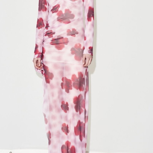 Lumina pink maxi dress new with detachable flower pins