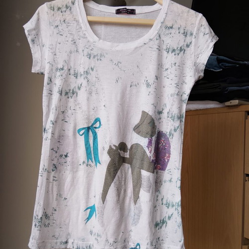 T-shirt Julia Bergovich like new, white and multicolor
