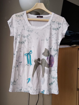 T-shirt Julia Bergovich like new, white and multicolor