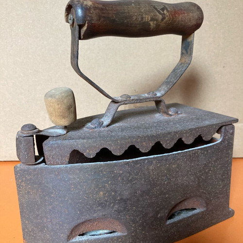 Antique charcoal iron used, collectible