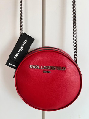 Karl Lagerfeld Paris Canteen Round Crossbody ολοκαίνουργια κόκκινη τσάντα ώμου