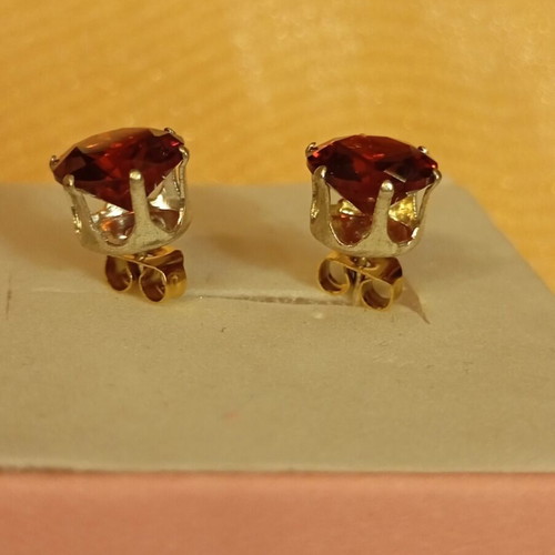 Steel earrings burgundy color new