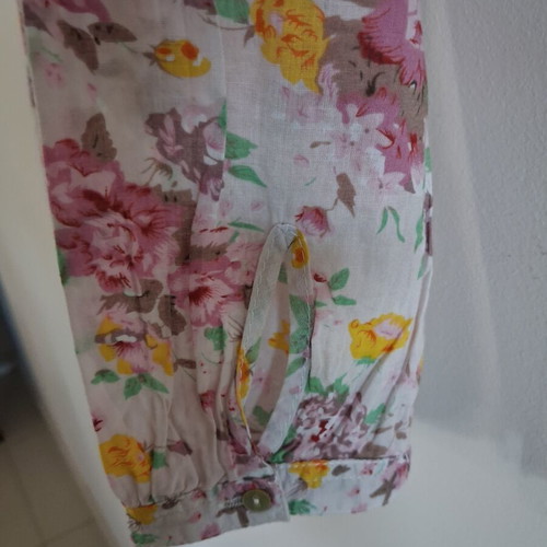 Vintage floral shirt tunic, size M, 100% cotton