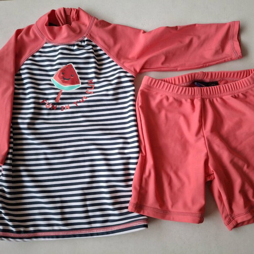 Lupilu swimwear set with sun protection shirt and pants like new for ages 2-4
