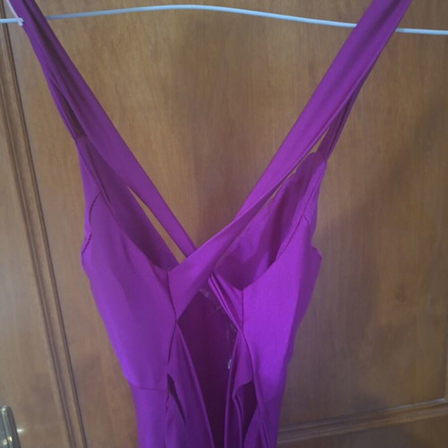 Women's Magenta Evening Dress One Size with Cups and Front Slit