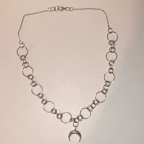 Handmade punk alternative metal emo grunge necklace silver new stainless steel