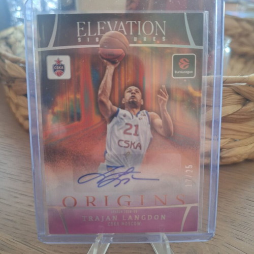 2025-26 Panini Euroleague Origins Elevation Signatures Trajan Langdon CSKA card /25