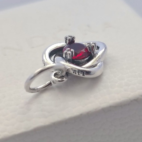 Pandora January Birthstone Eternity Circle Dangle Charm S925 ALE new