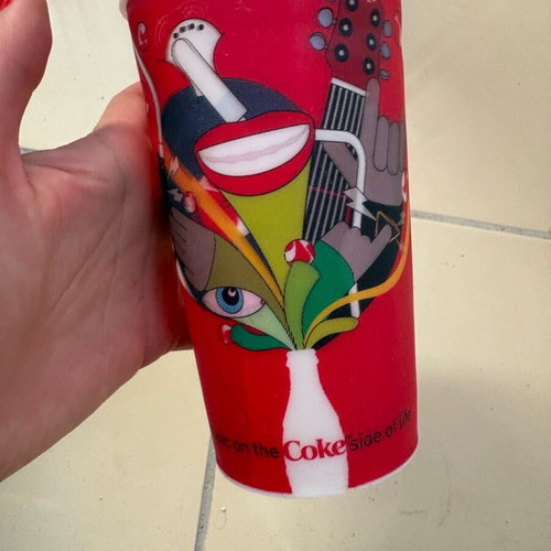 Coca Cola plastic commemorative cup half liter used