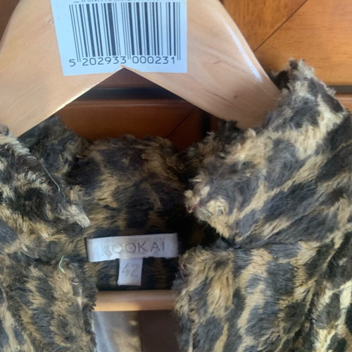 Kookai thin fur coat used with animal print