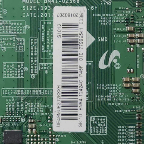 Samsung UE49MU6202KXXH TV main board used, fully functional