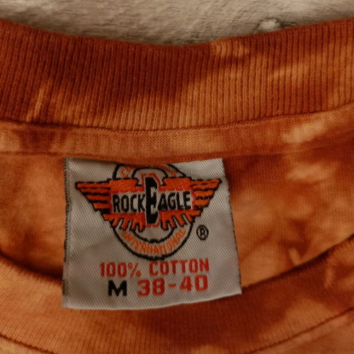 Vintage Rock Eagle T-shirt with triple tiger print and tie-dye, used
