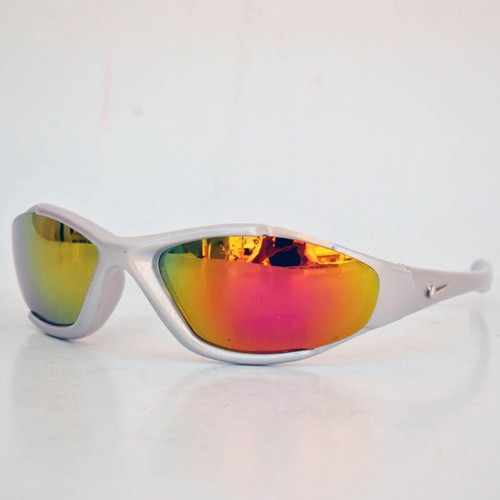 Vintage Rave sunglasses Matrix style silver frame gold lenses like new