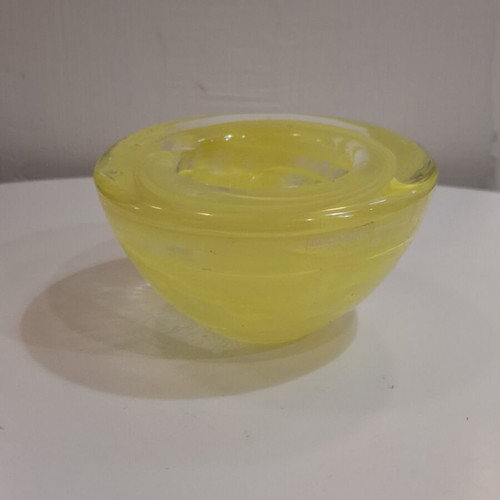 Yellow Glass Tealight Holder by Anna Ehrner for Kosta Boda, 1990s used