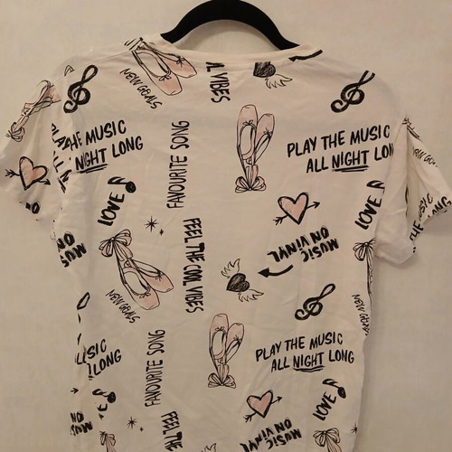 Zara white all-over print T-shirt size XS like new