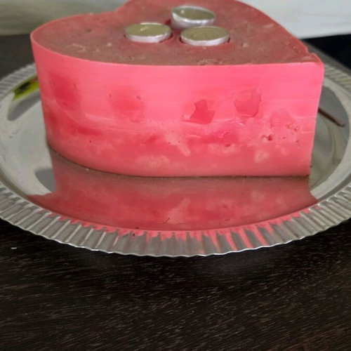 Decorative heart-shaped candle like new