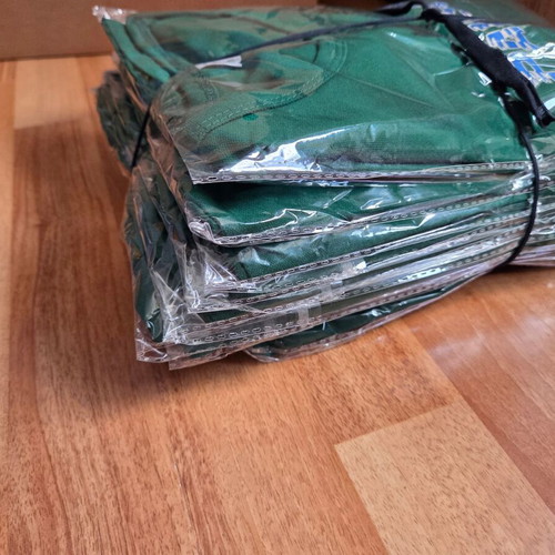 Men's dark green T-shirts size S, pack of 10, new