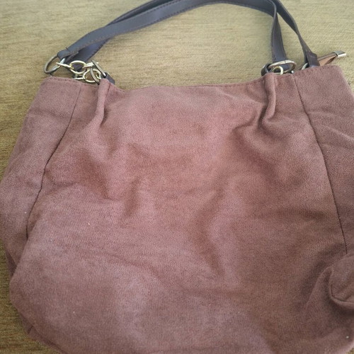 Women's shoulder bag with zipper brown like new 30-35 cm