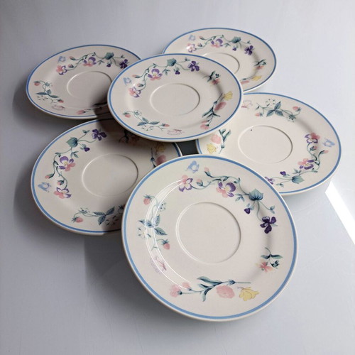 Set of 6 plates with classic country floral pattern like new