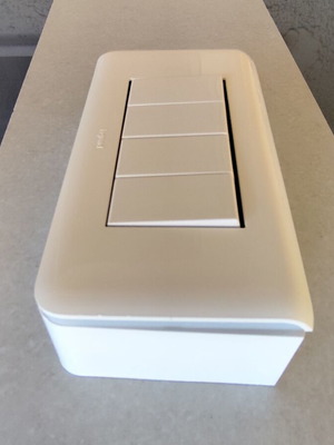 Legrand outdoor wall case with 4 relay toggle switches like new