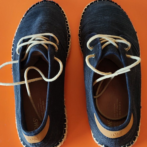 TOMS Diego men's navy linen espadrilles size 44.5