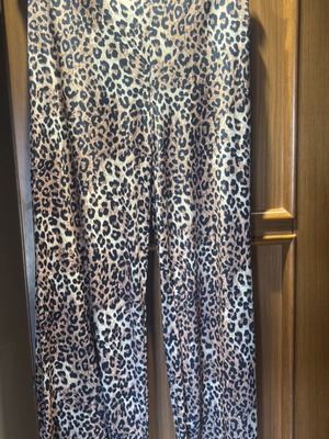 Leopard Print Wide Leg Pants size L like new