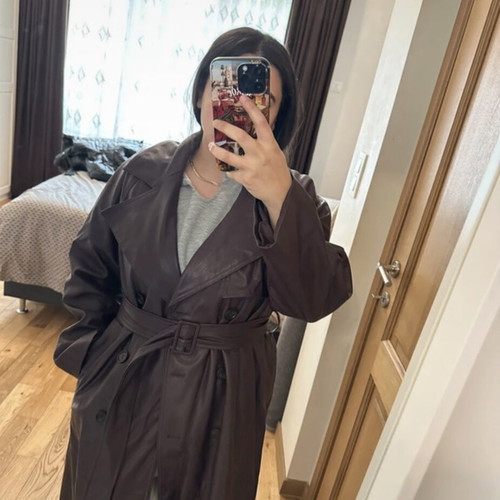 Bershka trench coat large aubergine color new