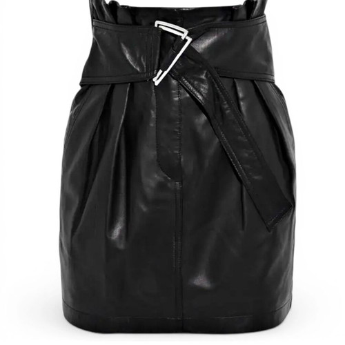 Iro Humami Black Mini Leather Skirt New with Tags Size FR 38