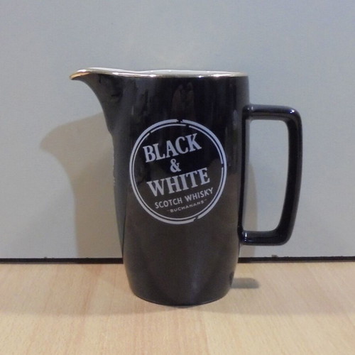 Black & White Scotch Whisky old promotional ceramic jug used