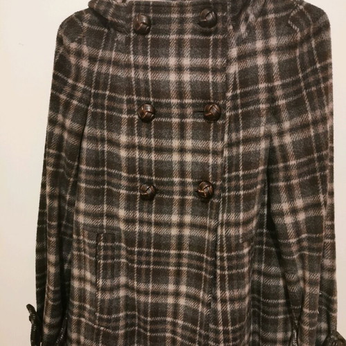 Zara checked coat used with hood