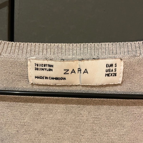 Zara knitwear like new, grey, size S with small sleeve defect