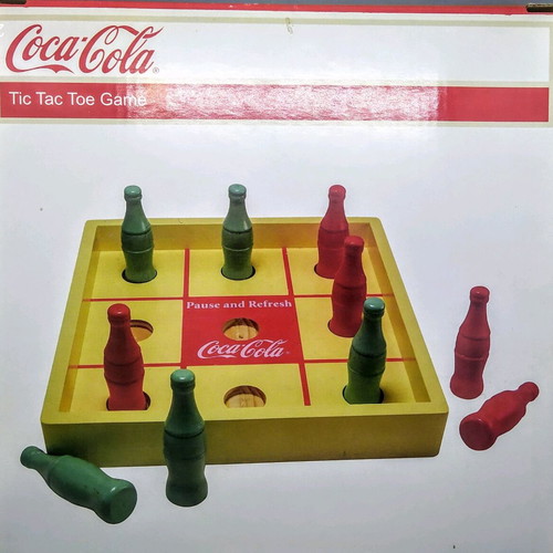 Wooden tabletop Tic Tac Toe game by Coca-Cola