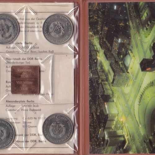 Set of East Germany (GDR) Coins 1987 UNC, 4x5 Mark Berlin Anniversary