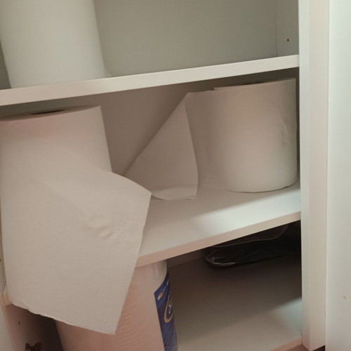 Melamine cabinet with 3 storage doors and 3 shelves like new, white